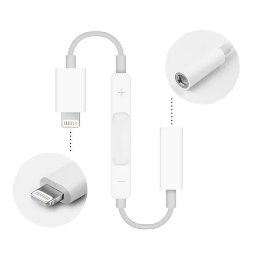 Adaptador Lightning a Jack 3.5mm con Control de Volumen para iPhone 7/8
